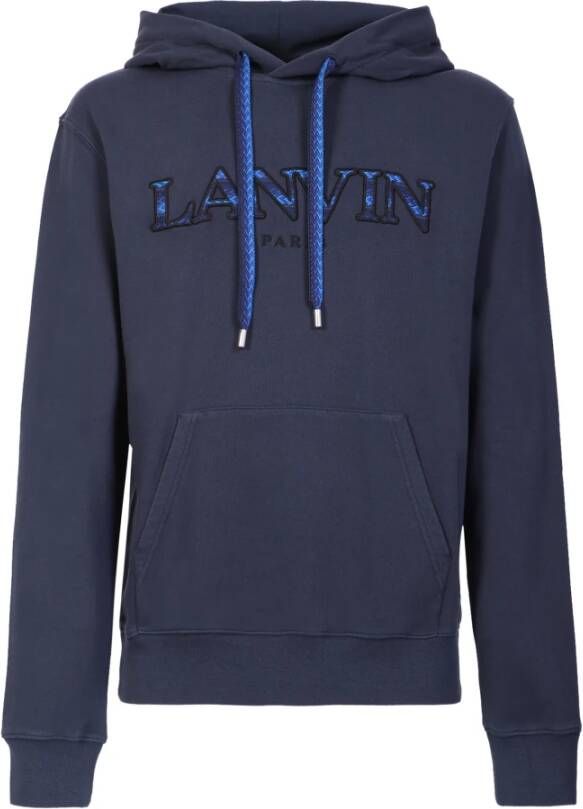 Lanvin Blauwe Sweatshirt met Trekkoord Capuchon Blauw Heren