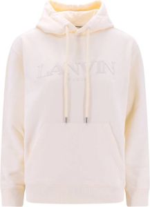 Lanvin Comfortabele Beige Katoenen Sweatshirt met Geborduurd Logo Beige Dames