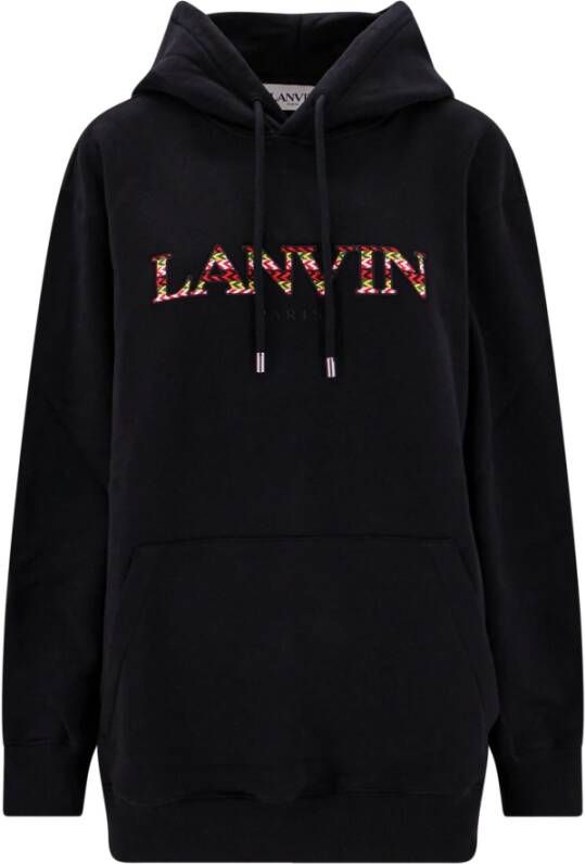 Lanvin Comfortabele Curb Logo Sweatshirt Zwart Dames