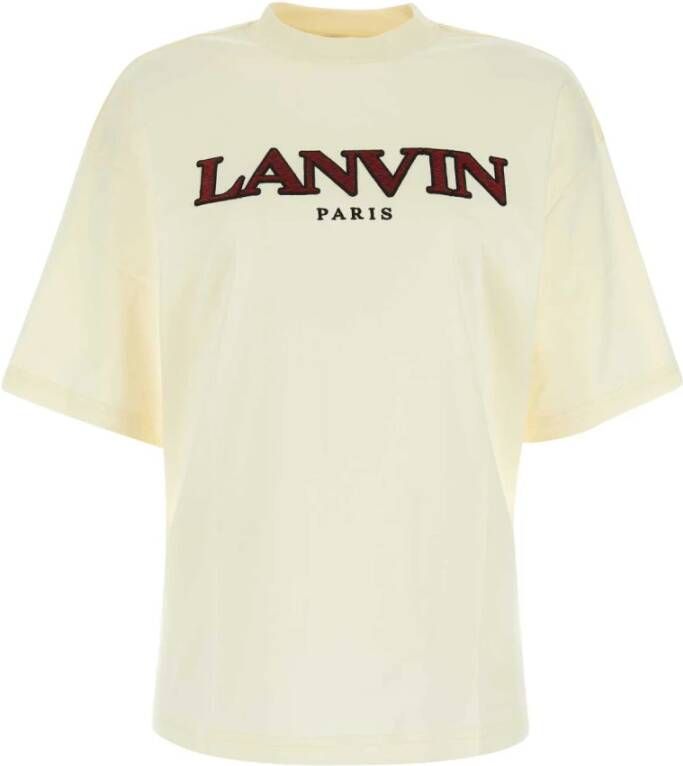 Lanvin Crèmekleurig katoenen T-shirt Klassieke stijl Yellow Dames