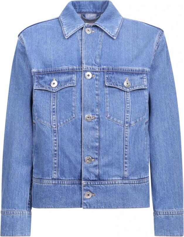 Lanvin Denim Jack met Grafische Print Blauw Heren