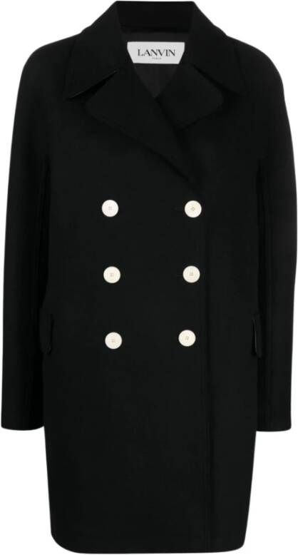 Lanvin Double-Breasted Coats Zwart Dames