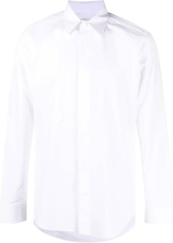 Lanvin Formele Overhemden Klassiek Wit Katoen Slim Fit White Heren