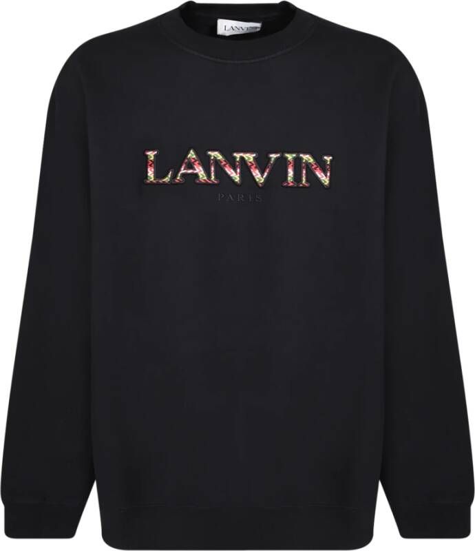 Lanvin Geborduurd Logo Crewneck Sweatshirt Zwart Heren