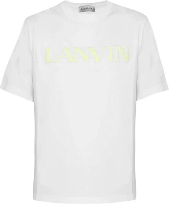 Lanvin Geborduurd Logo T-Shirt White Heren