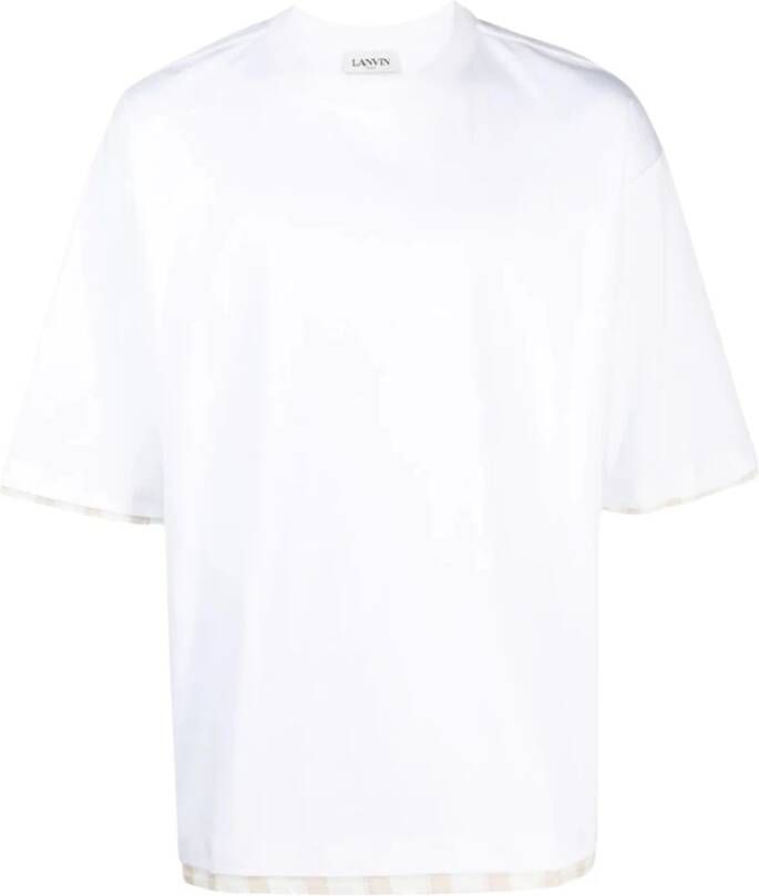 Lanvin Gelaagd katoenen T-shirt met geborduurd logo White Heren