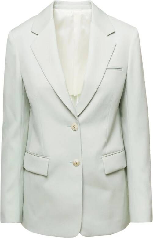 Lanvin Lichtgroene Single-Breasted Wollen Blazer Green Dames