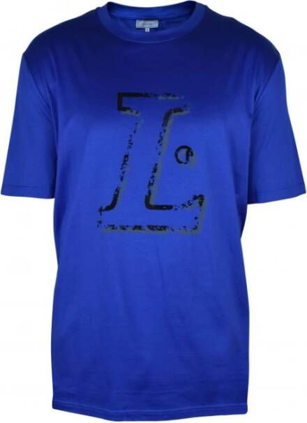 Lanvin Heren Elektrisch Blauw Katoenen T-Shirt Blauw Heren
