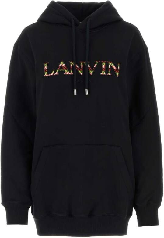 Lanvin Zwarte katoenen sweatshirt Klassieke stijl Black Dames