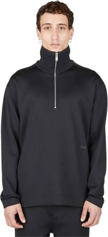 Lanvin Jersey Polo Sweatshirt Zwart Heren
