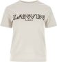 Lanvin Logo-Patch T-Shirt in Zwart Wit en Lichtgeel Beige Dames - Thumbnail 2