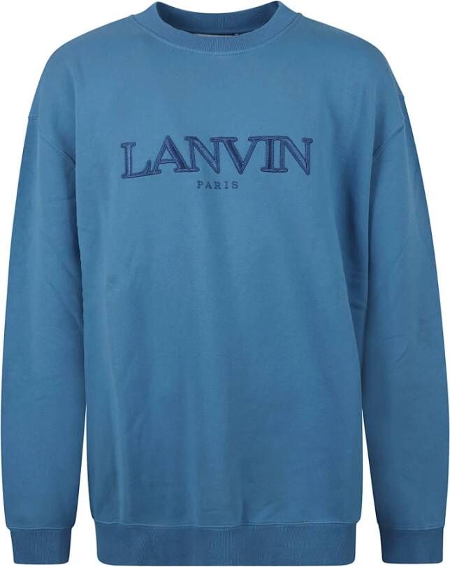 Lanvin Klassieke Geborduurde Sweater Blauw Heren