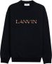 Lanvin Klassieke zwarte truien met geborduurd logo patroon Black Heren - Thumbnail 1