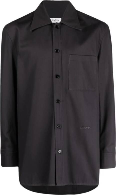 Lanvin Grijze Casual Twisted Cocoon Overshirt Jas Gray Heren