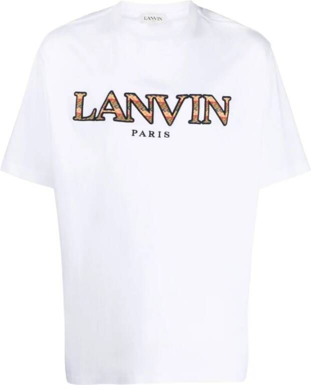 Lanvin Logo-geborduurd Wit T-shirt White Heren