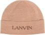Lanvin Logo-geborduurde wollen beanie Bruin Dames - Thumbnail 1
