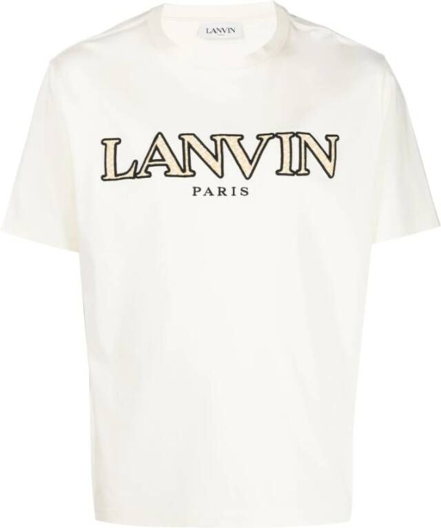 Lanvin Logo-Patch T-Shirt en Polo Collectie White Heren