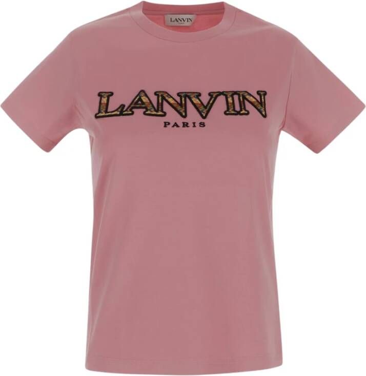 Lanvin Logo T-Shirt Klassiek Model Roze Dames