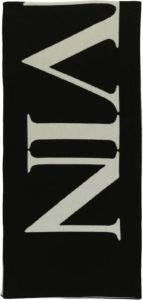 Lanvin Logo Wool Scarf Zwart Dames