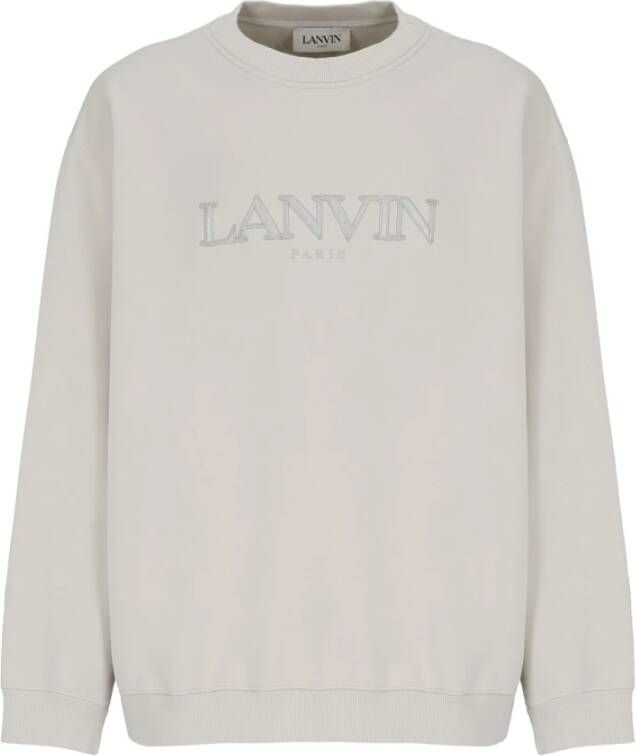 Lanvin Grijze Katoenen Sweatshirt met Borduursel Gray Heren