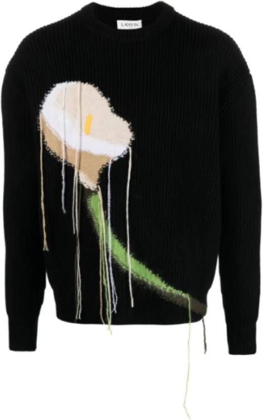 Lanvin Multicolor Intarsia Sweaters Meerkleurig Heren