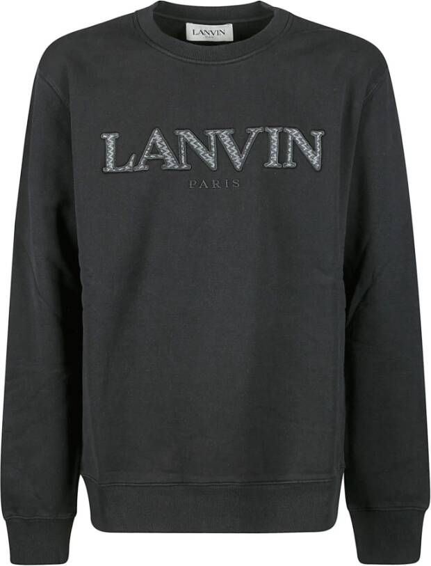 Lanvin Oversized Crewneck Sweatshirt Zwart Heren