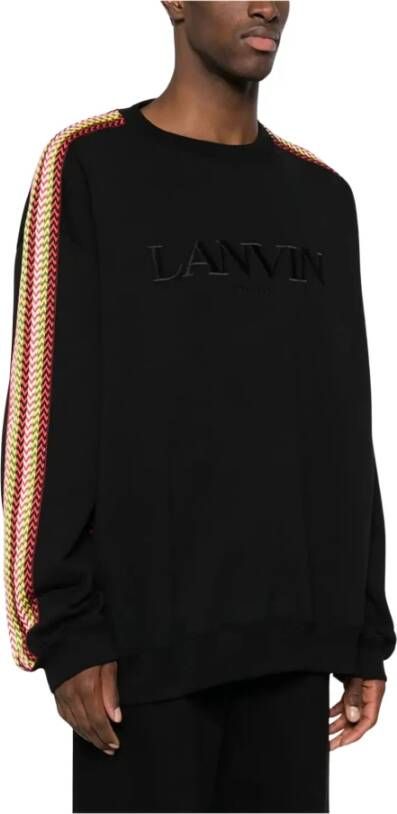 Lanvin Oversized Curb Fleece Sweatshirt Black Heren