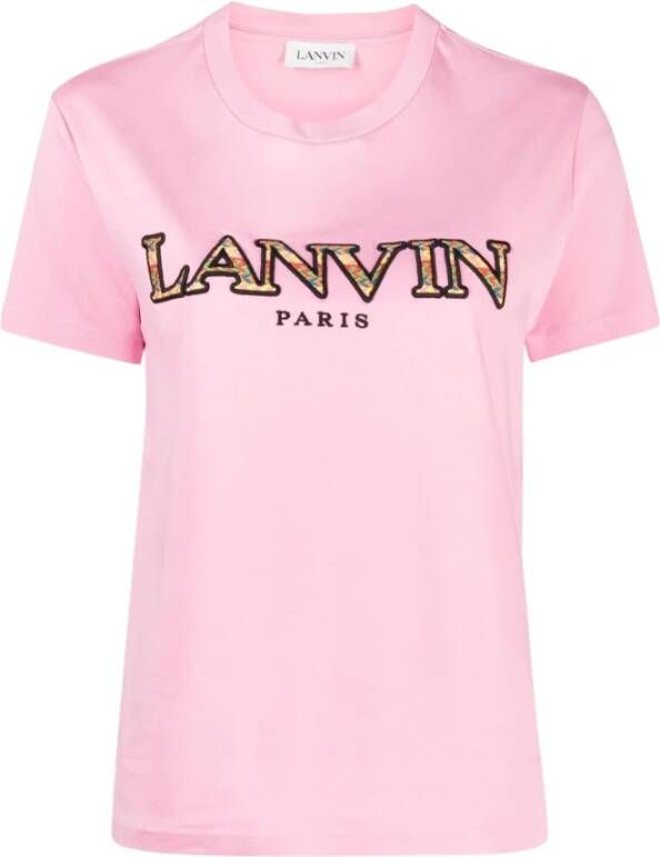 Lanvin Peony Pink Regular Fit Tee-Shirt Roze Dames
