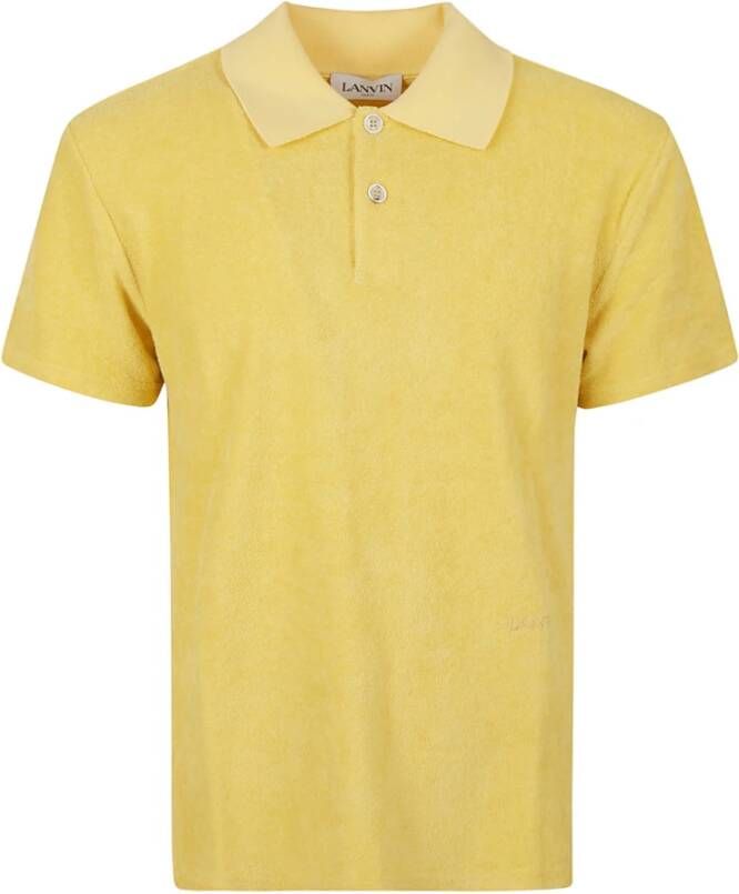 Lanvin Polo Shirt met Geborduurd Logo Yellow Heren
