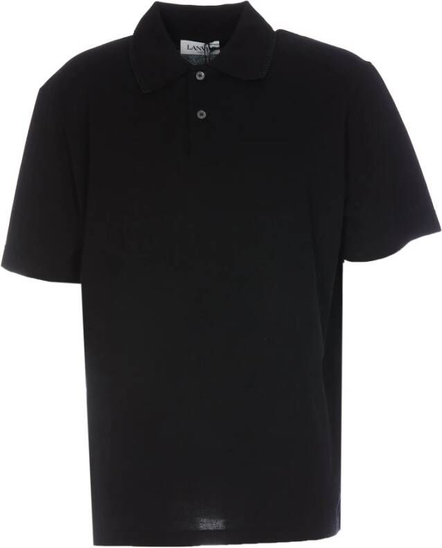 Lanvin Polo Shirts Zwart Heren