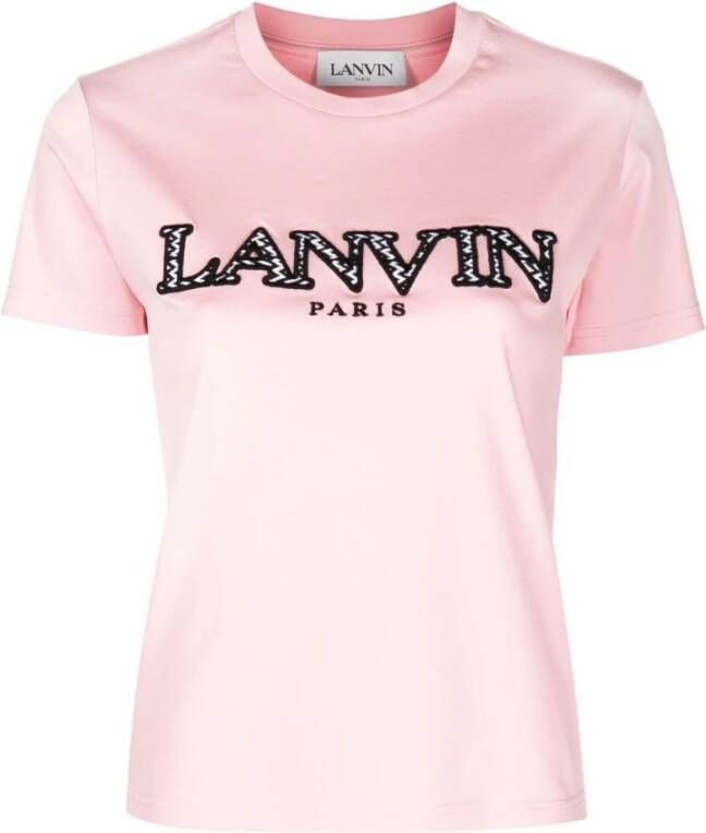 Lanvin Roze T-shirt met geborduurd logo Roze Dames