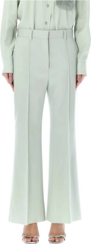 Lanvin Sage Uitlopende Wollen Broek Ss23 Groen Dames