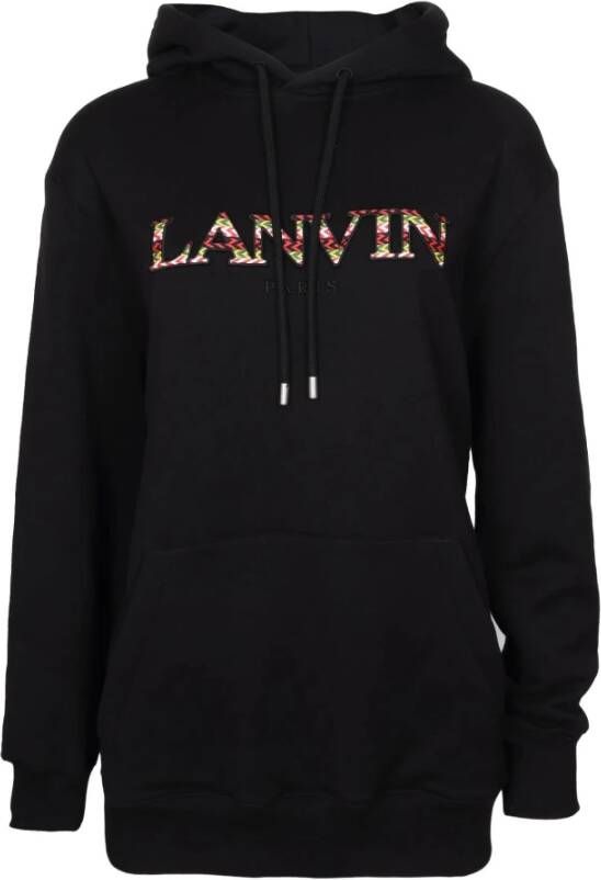 Lanvin Zwarte katoenen sweatshirt Klassieke stijl Black Dames