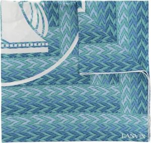 Lanvin Silk scarf with logo Blauw Dames