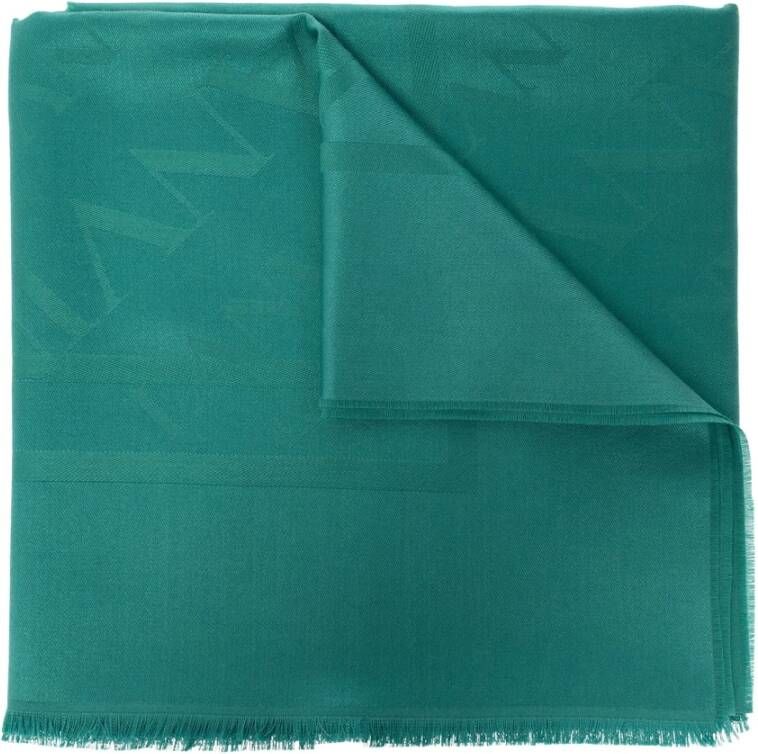 Lanvin Sjaal met logo Groen Dames
