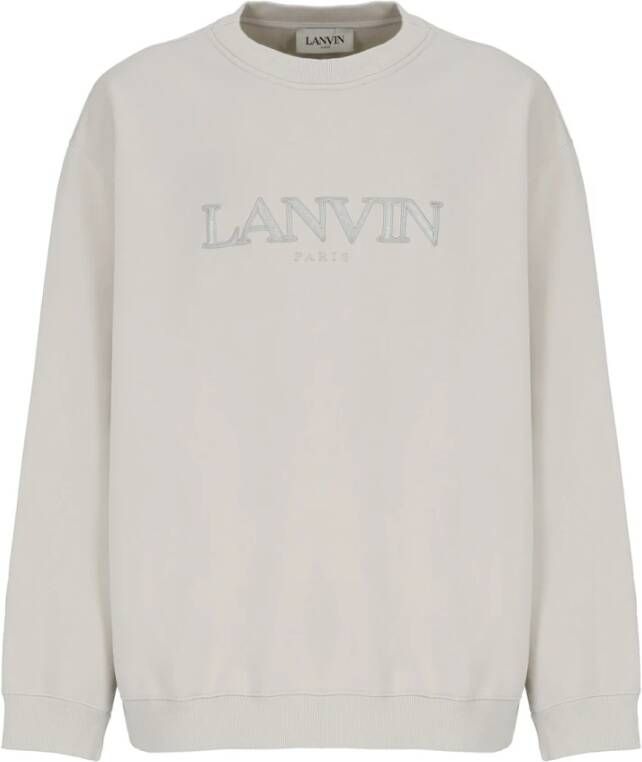 Lanvin Grijze Katoenen Sweatshirt met Borduursel Gray Heren