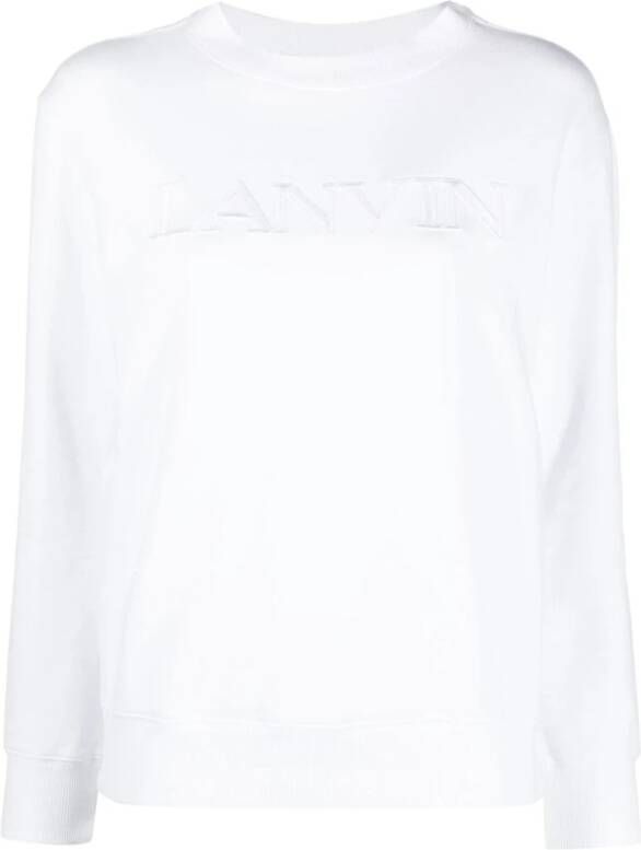 Lanvin Witte Fleece Katoenen Sweatshirt White Dames