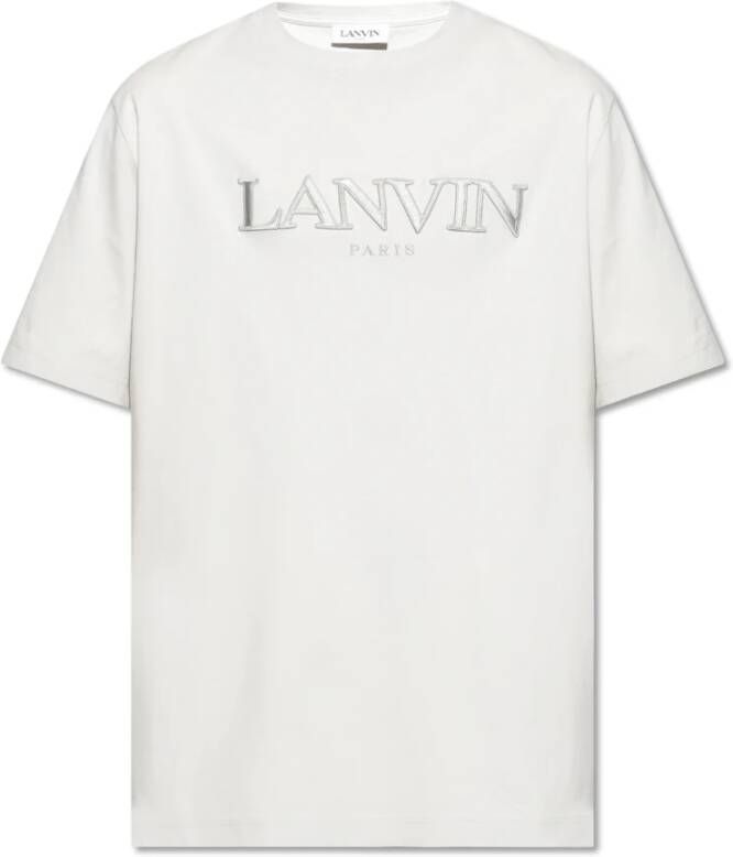 Lanvin Stijlvol Logo T-Shirt in Grijs Gray Heren