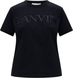 Lanvin T-shirt with logo Zwart Dames