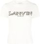 Lanvin Logo-Patch T-Shirt in Zwart Wit en Lichtgeel Beige Dames - Thumbnail 1