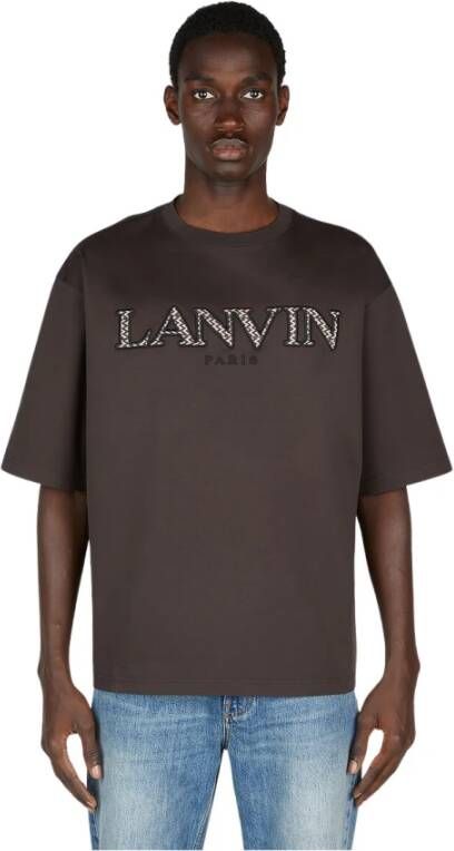 Lanvin Bruine Minimalistische T-Shirt voor Heren Brown Heren
