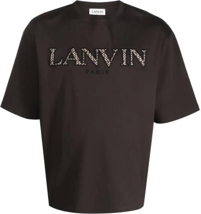 Lanvin Bruine Minimalistische T-Shirt voor Heren Brown Heren