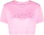 Lanvin Katoenen Overprinted Cropped T-Shirt Pink Dames - Thumbnail 1