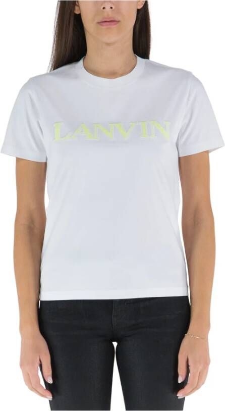 Lanvin Klassieke Logo Print Wit T-shirt White Dames