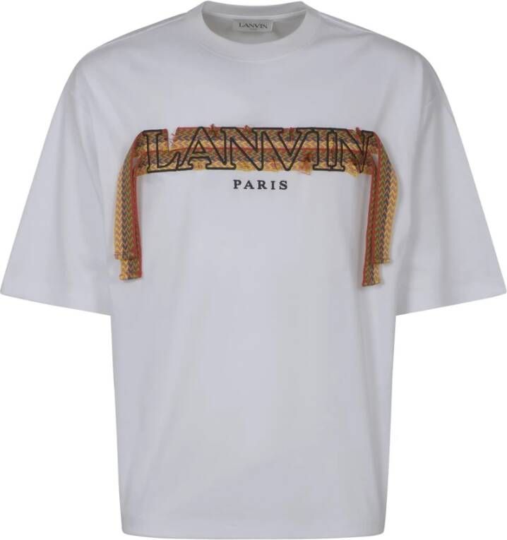 Lanvin Geborduurd Curb Lace T-Shirt White Heren