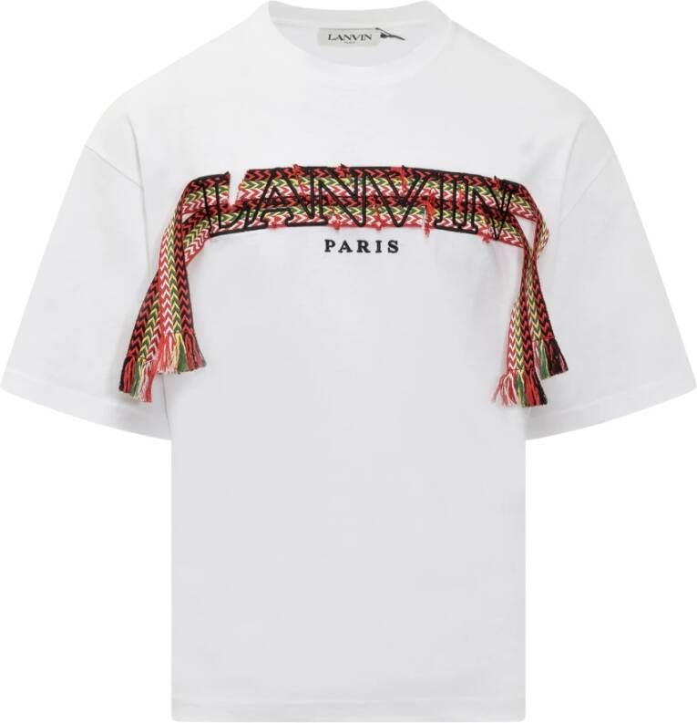 Lanvin T-shirt met logo Wit Heren