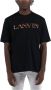 Lanvin Zwarte katoenen T-shirt met logo borduursel Zwart Heren - Thumbnail 4