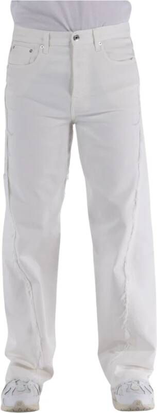 Lanvin Twisted Denim Baggy Fit Jeans White Heren