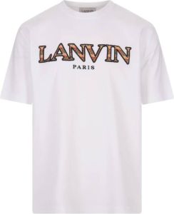 Lanvin Wit Katoenen Jersey T-shirt met Ronde Halslijn Wit Heren