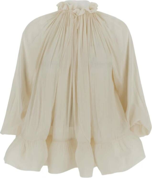 Lanvin Witte charmeuse blouse Beige Dames